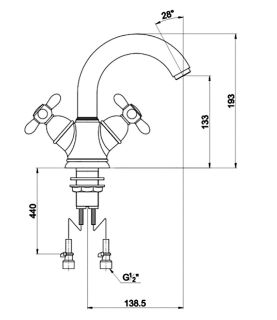 Смеситель для раковины Timo Ritz 0141FN silver серебристый